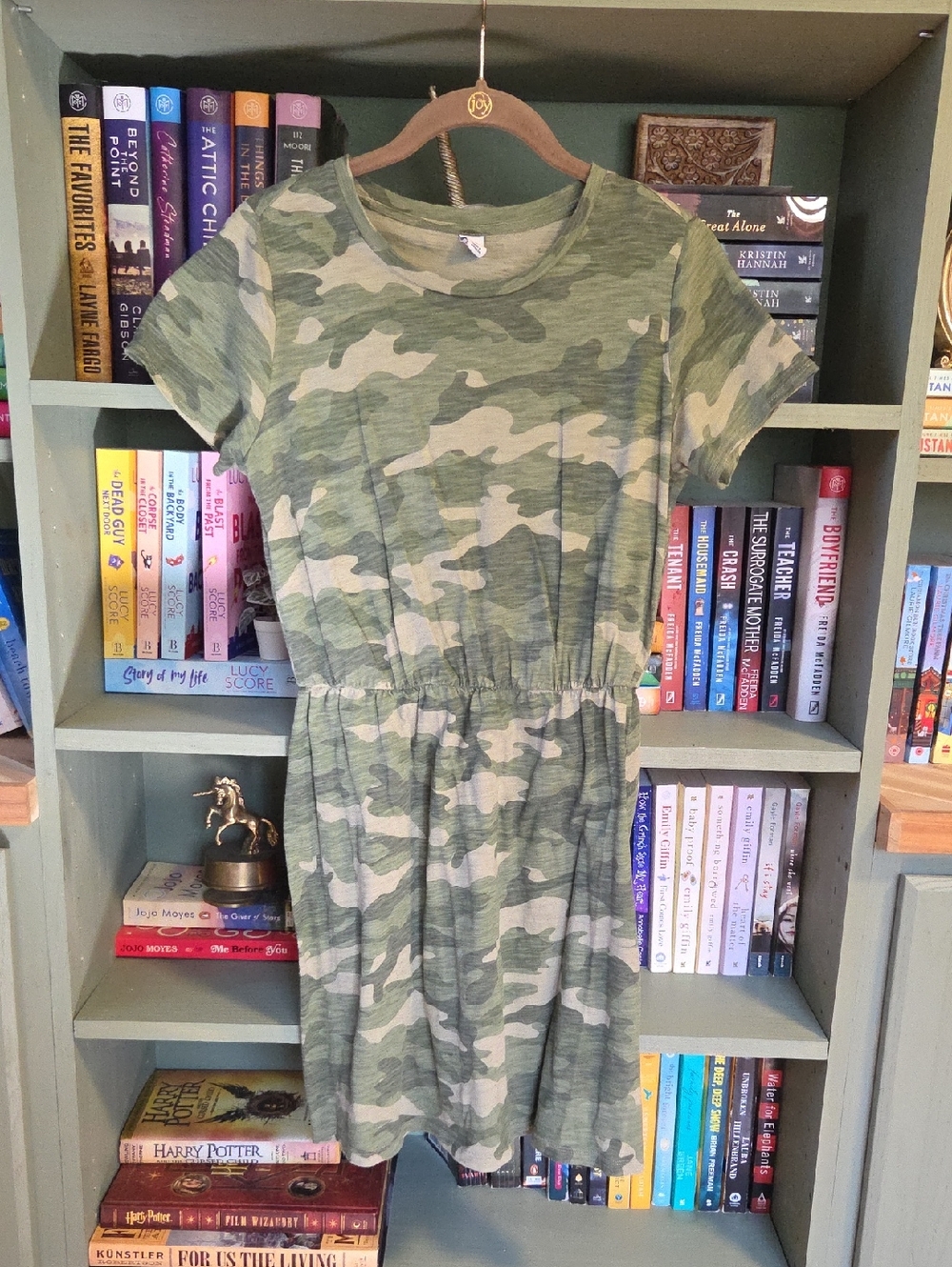 Old Navy Green Camo Short Sleeve Dress